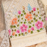 Pearl Cream 2 GeorgetteUnstitched Salwar Suit